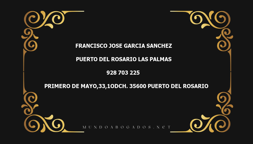 abogado Francisco Jose Garcia Sanchez en la localidad de Puerto del Rosario