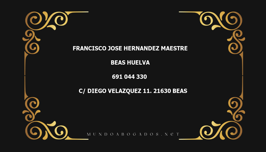 abogado Francisco Jose Hernandez Maestre en la localidad de Beas