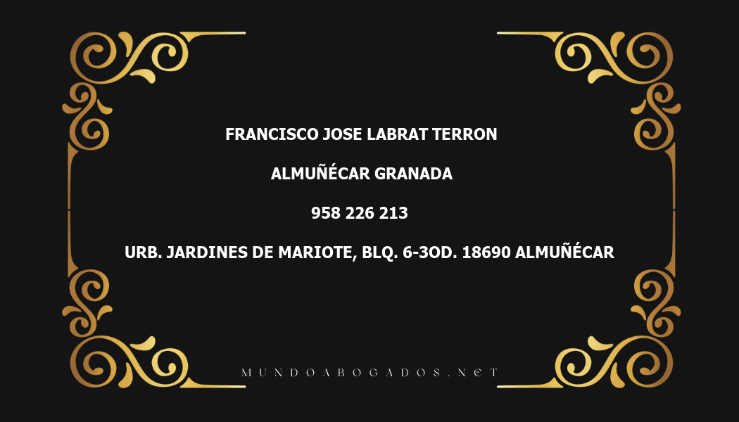 abogado Francisco Jose Labrat Terron en la localidad de Almuñécar