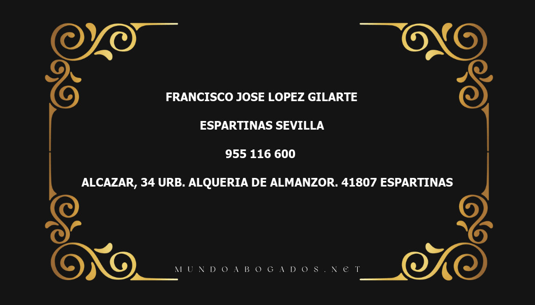 abogado Francisco Jose Lopez Gilarte en la localidad de Espartinas