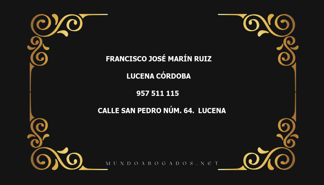 abogado Francisco José Marín Ruiz en la localidad de Lucena