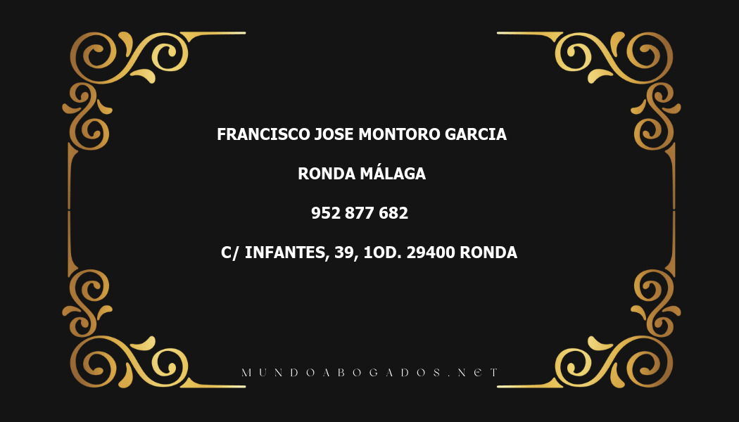 abogado Francisco Jose Montoro Garcia en la localidad de Ronda