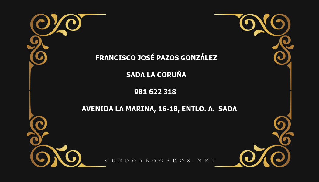 abogado Francisco José Pazos González en la localidad de Sada