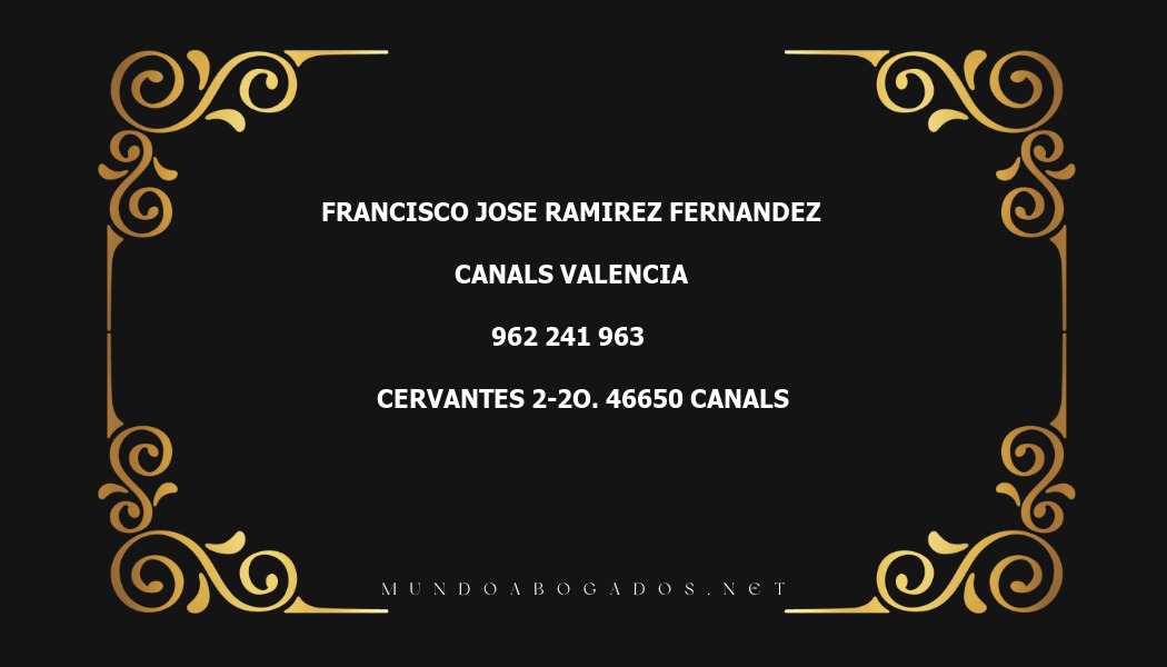 abogado Francisco Jose Ramirez Fernandez en la localidad de Canals