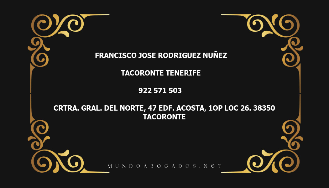 abogado Francisco Jose Rodriguez Nuñez en la localidad de Tacoronte