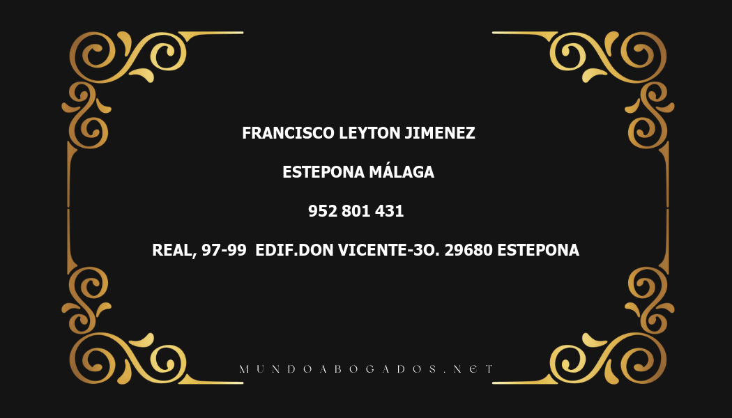 abogado Francisco Leyton Jimenez en la localidad de Estepona