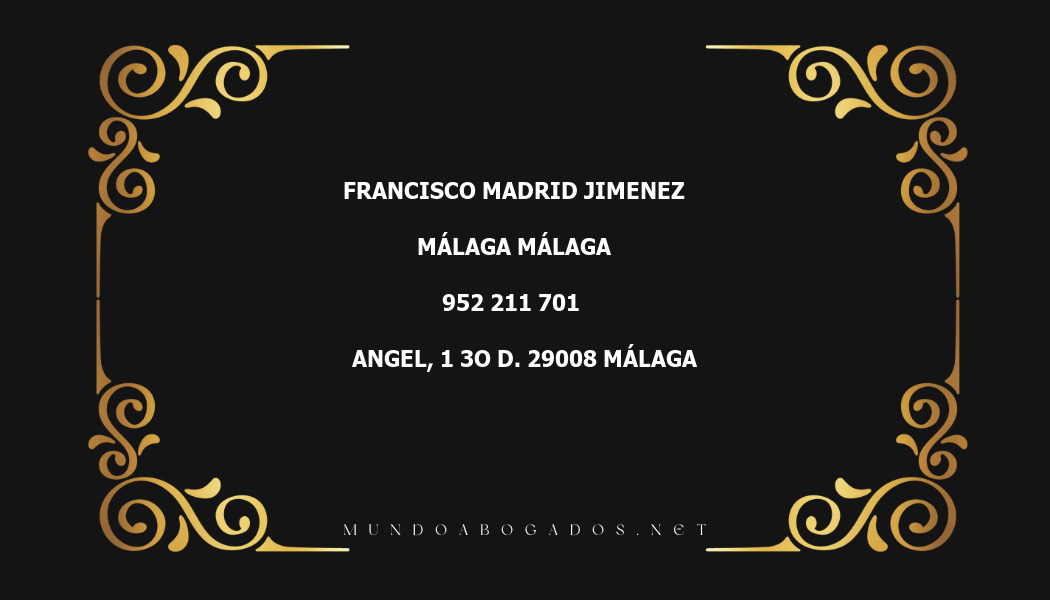 abogado Francisco Madrid Jimenez en la localidad de Málaga