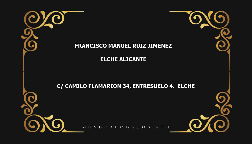 abogado Francisco Manuel Ruiz Jimenez en la localidad de Elche