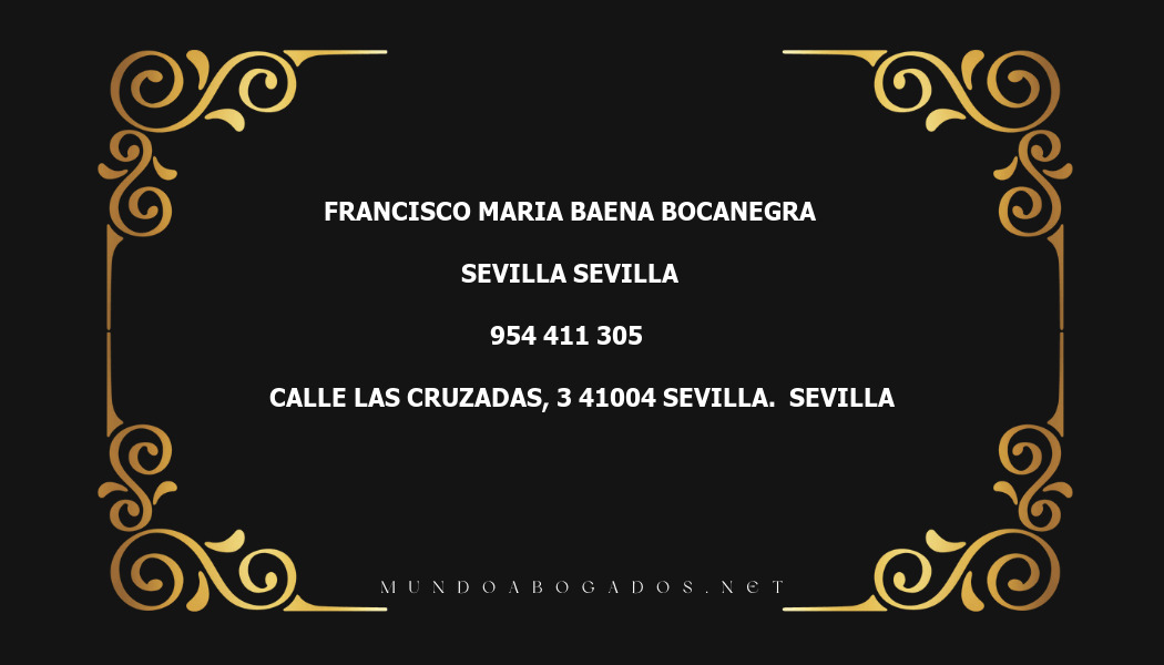 abogado Francisco Maria Baena Bocanegra en la localidad de Sevilla