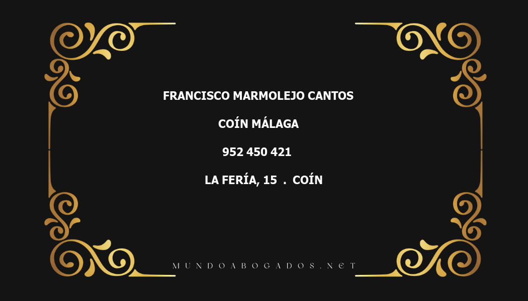 abogado Francisco Marmolejo Cantos en la localidad de Coín