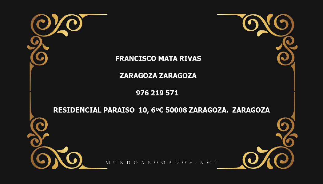 abogado Francisco Mata Rivas en la localidad de Zaragoza