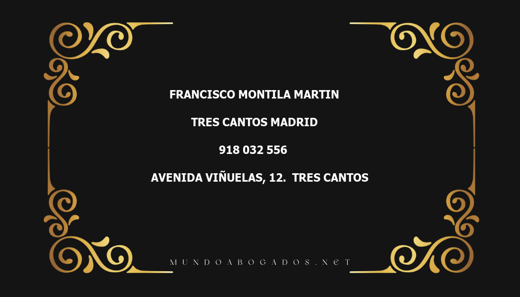 abogado Francisco Montila Martin en la localidad de Tres Cantos