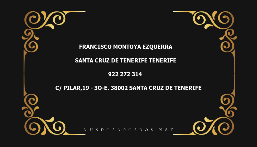 abogado Francisco Montoya Ezquerra en la localidad de Santa Cruz de Tenerife