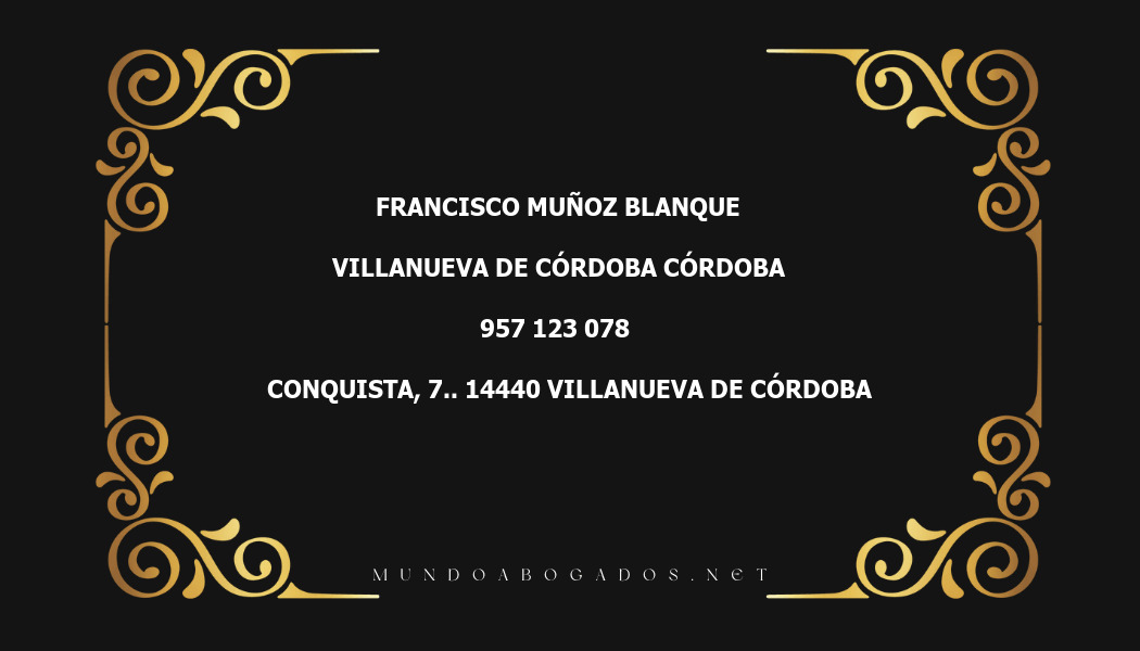 abogado Francisco Muñoz Blanque en la localidad de Villanueva de Córdoba