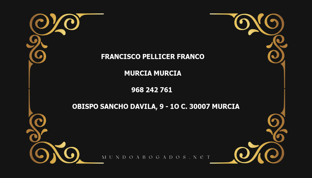 abogado Francisco Pellicer Franco en la localidad de Murcia