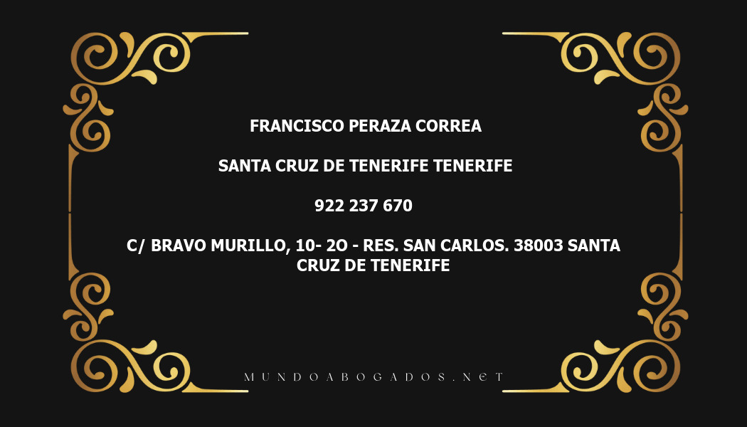 abogado Francisco Peraza Correa en la localidad de Santa Cruz de Tenerife