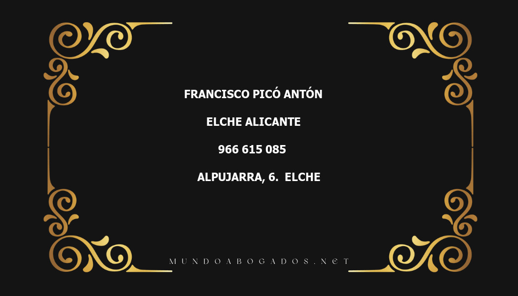 abogado Francisco Picó Antón en la localidad de Elche