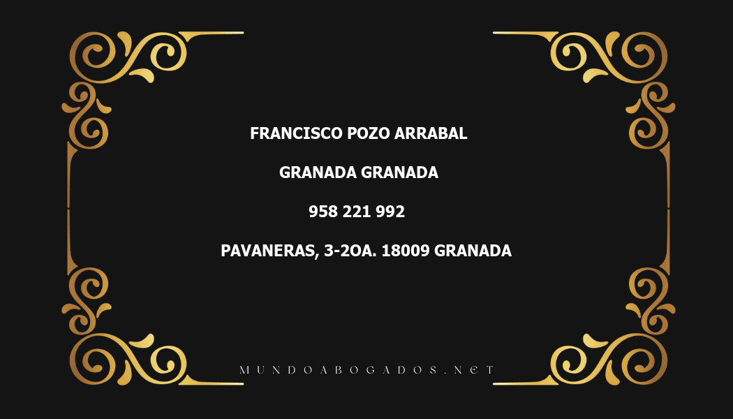 abogado Francisco Pozo Arrabal en la localidad de Granada