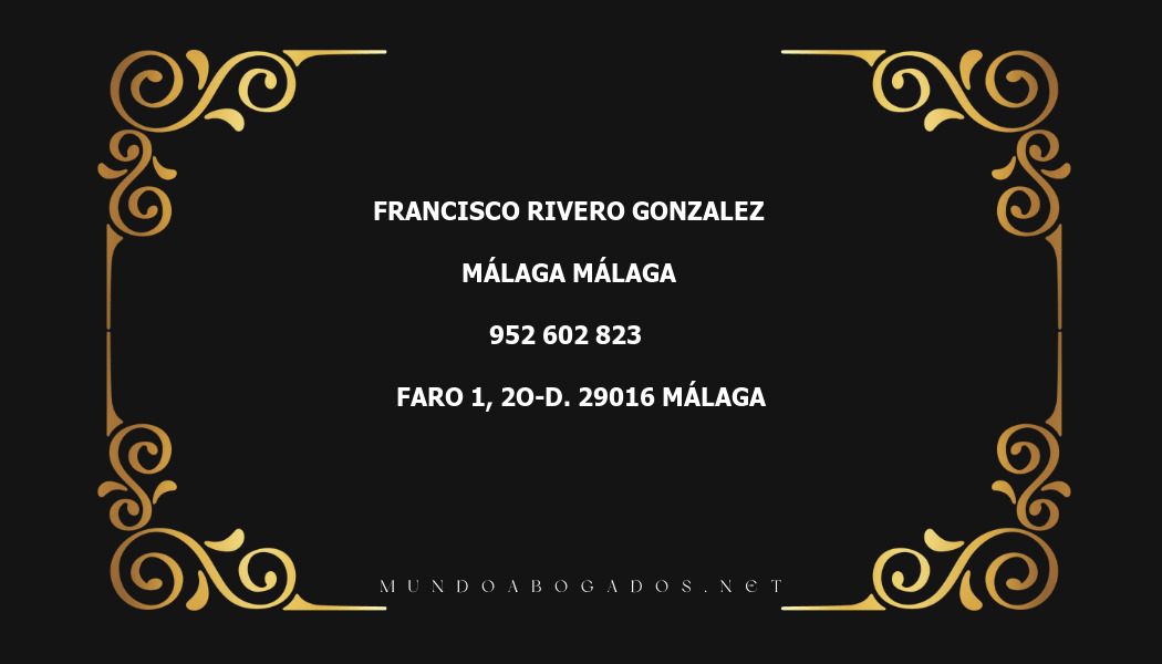 abogado Francisco Rivero Gonzalez en la localidad de Málaga