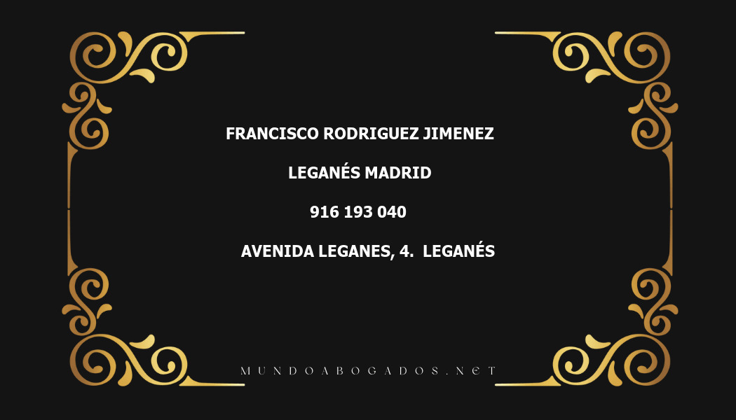 abogado Francisco Rodriguez Jimenez en la localidad de Leganés