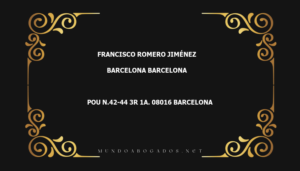 abogado Francisco Romero Jiménez en la localidad de Barcelona