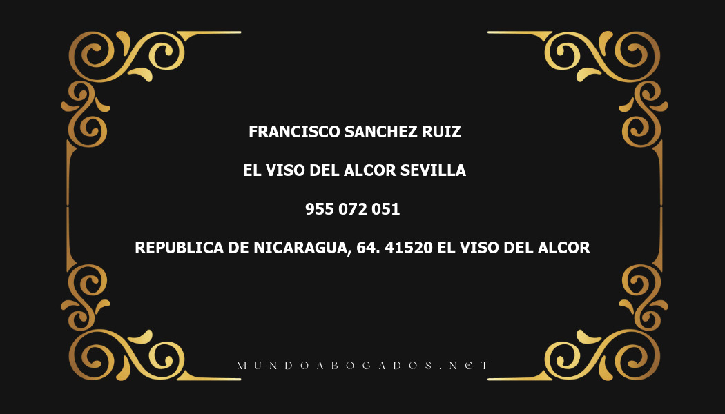 abogado Francisco Sanchez Ruiz en la localidad de El Viso del Alcor