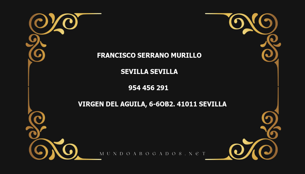 abogado Francisco Serrano Murillo en la localidad de Sevilla