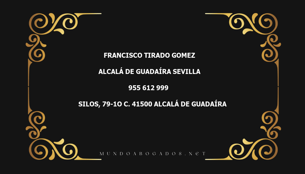 abogado Francisco Tirado Gomez en la localidad de Alcalá de Guadaíra