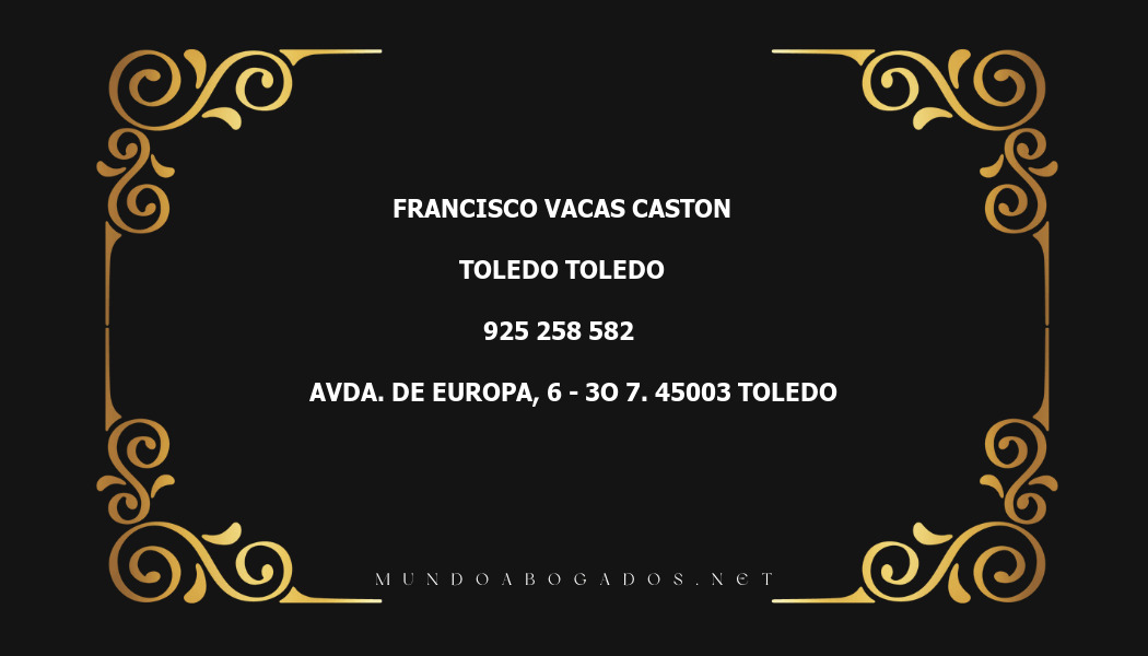 abogado Francisco Vacas Caston en la localidad de Toledo