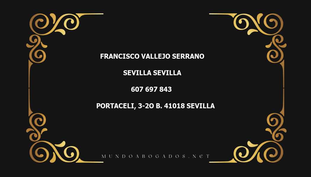 abogado Francisco Vallejo Serrano en la localidad de Sevilla