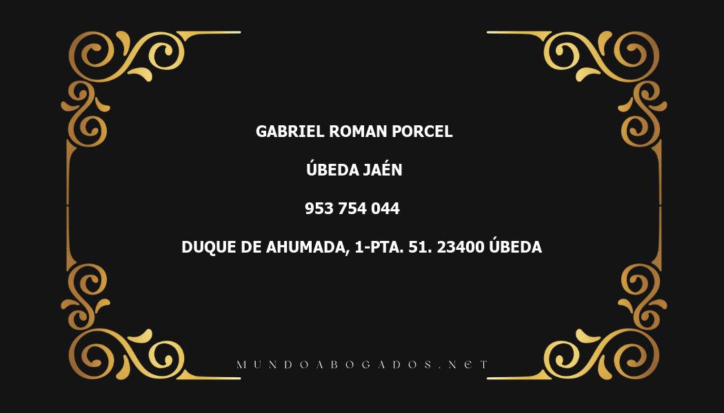 abogado Gabriel Roman Porcel en la localidad de Úbeda