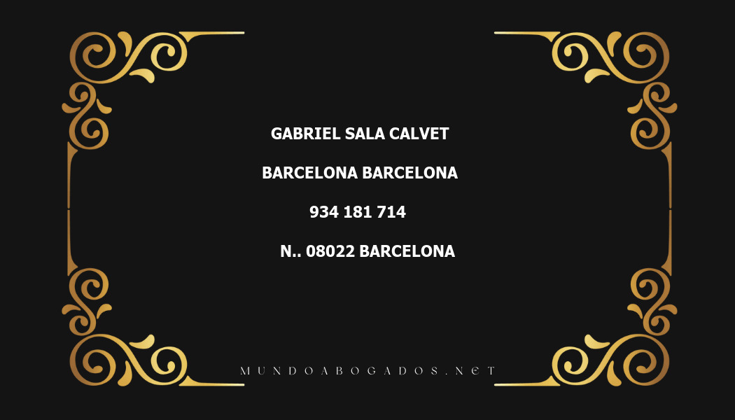 abogado Gabriel Sala Calvet en la localidad de Barcelona