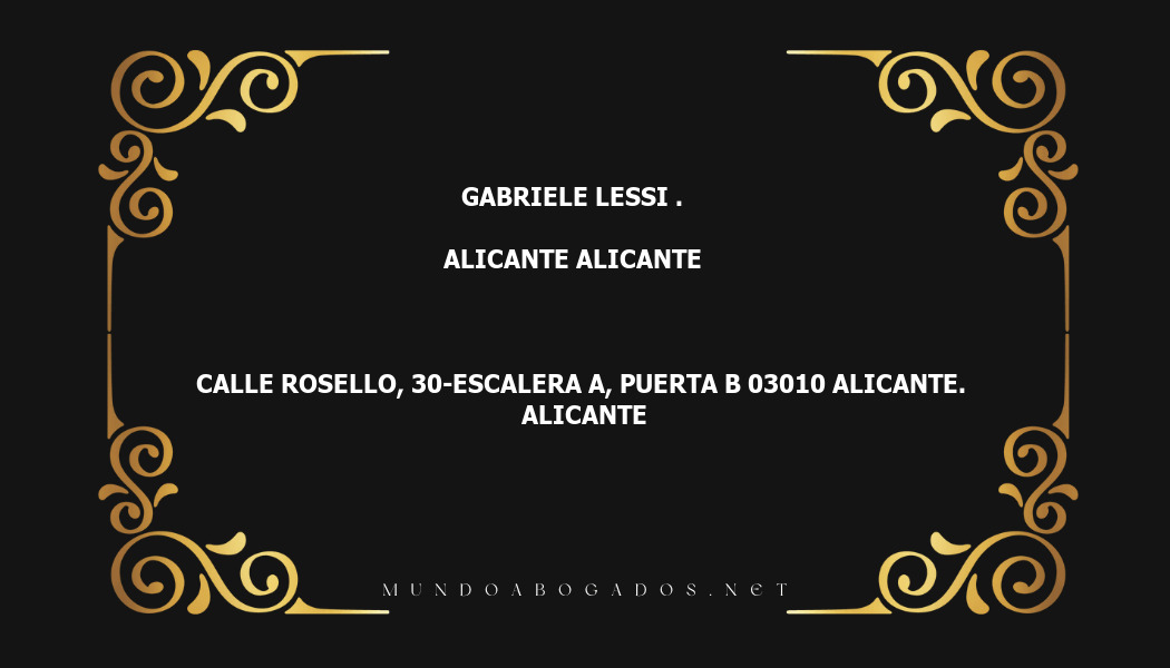 abogado Gabriele Lessi . en la localidad de Alicante