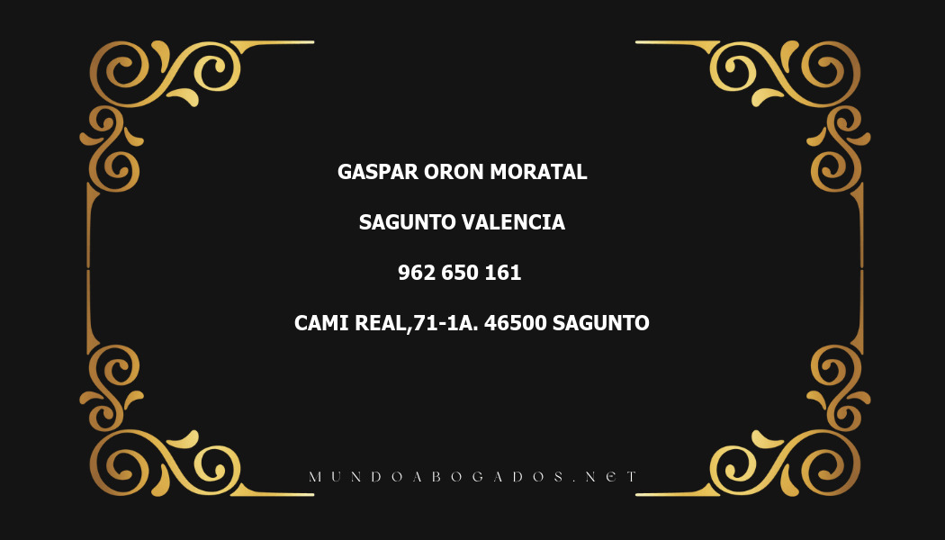 abogado Gaspar Oron Moratal en la localidad de Sagunto