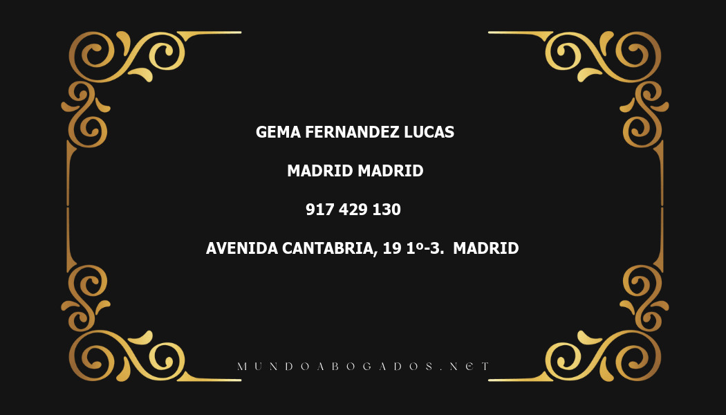 abogado Gema Fernandez Lucas en la localidad de Madrid