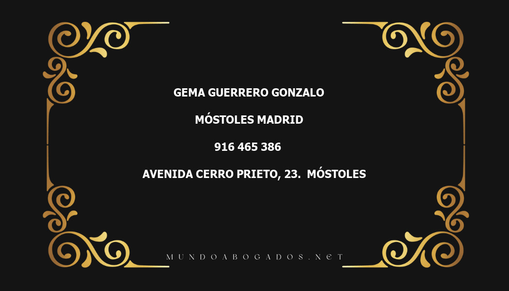 abogado Gema Guerrero Gonzalo en la localidad de Móstoles