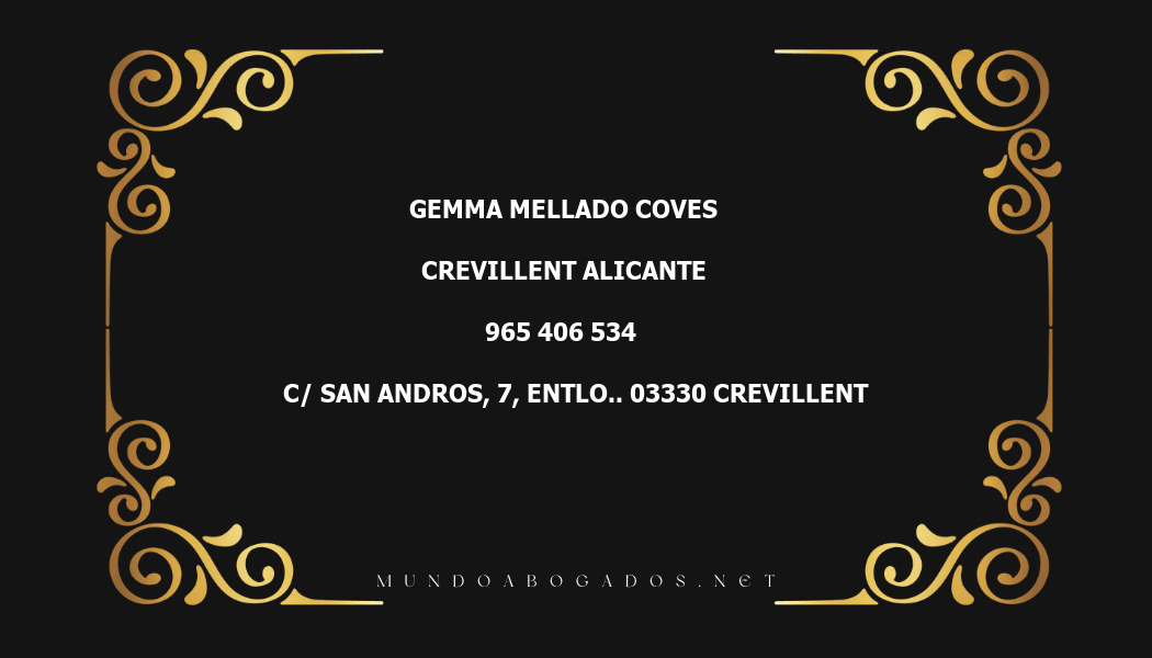 abogado Gemma Mellado Coves en la localidad de Crevillent