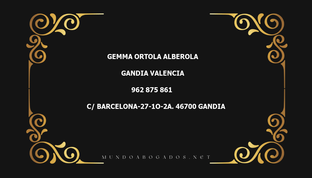 abogado Gemma Ortola Alberola en la localidad de Gandia