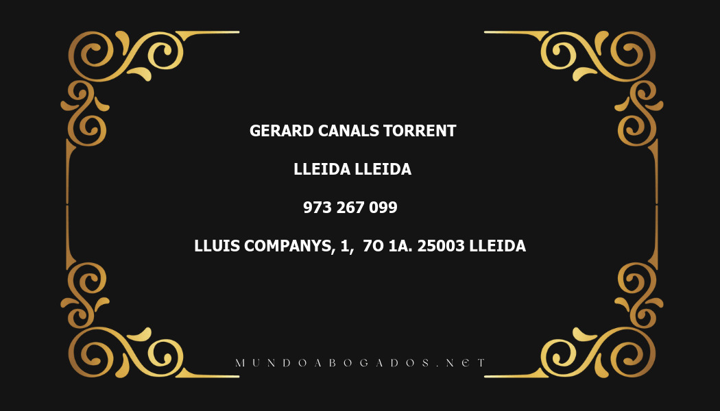 abogado Gerard Canals Torrent en la localidad de Lleida