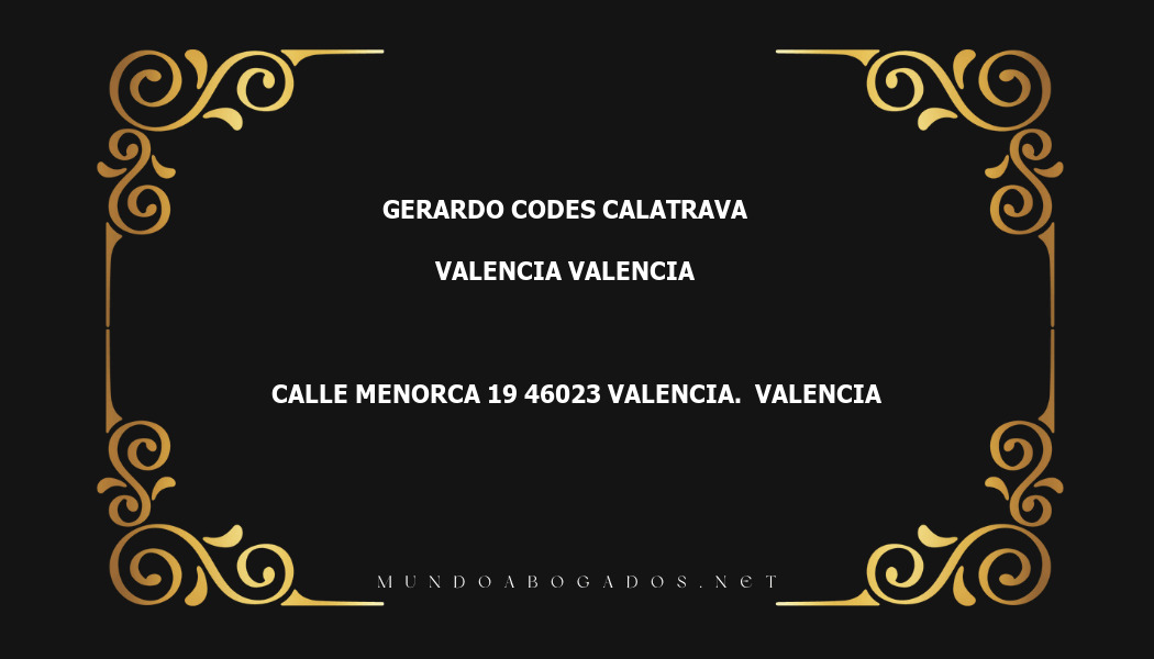 abogado Gerardo Codes Calatrava en la localidad de Valencia