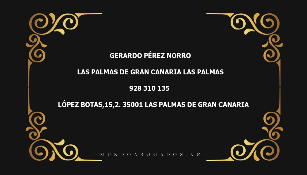 abogado Gerardo Pérez Norro en la localidad de Las Palmas de Gran Canaria