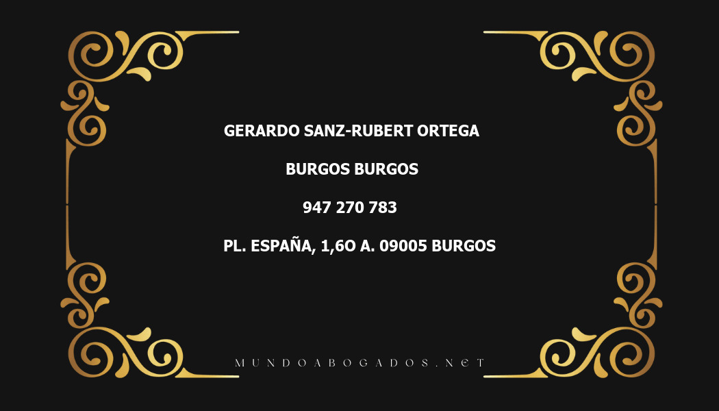 abogado Gerardo Sanz-Rubert Ortega en la localidad de Burgos