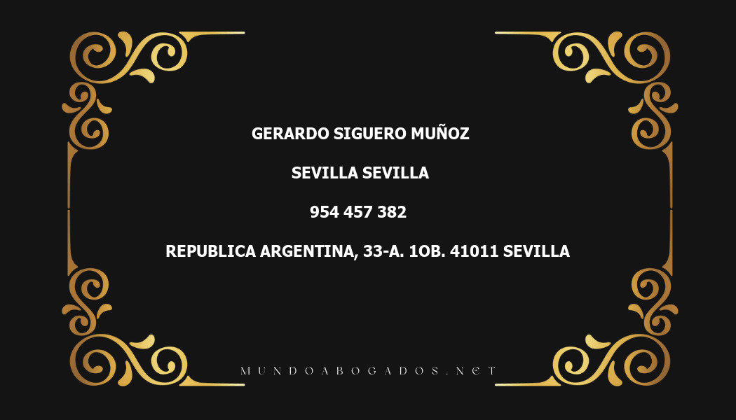 abogado Gerardo Siguero Muñoz en la localidad de Sevilla