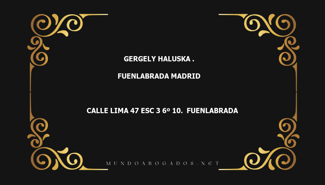 abogado Gergely Haluska . en la localidad de Fuenlabrada