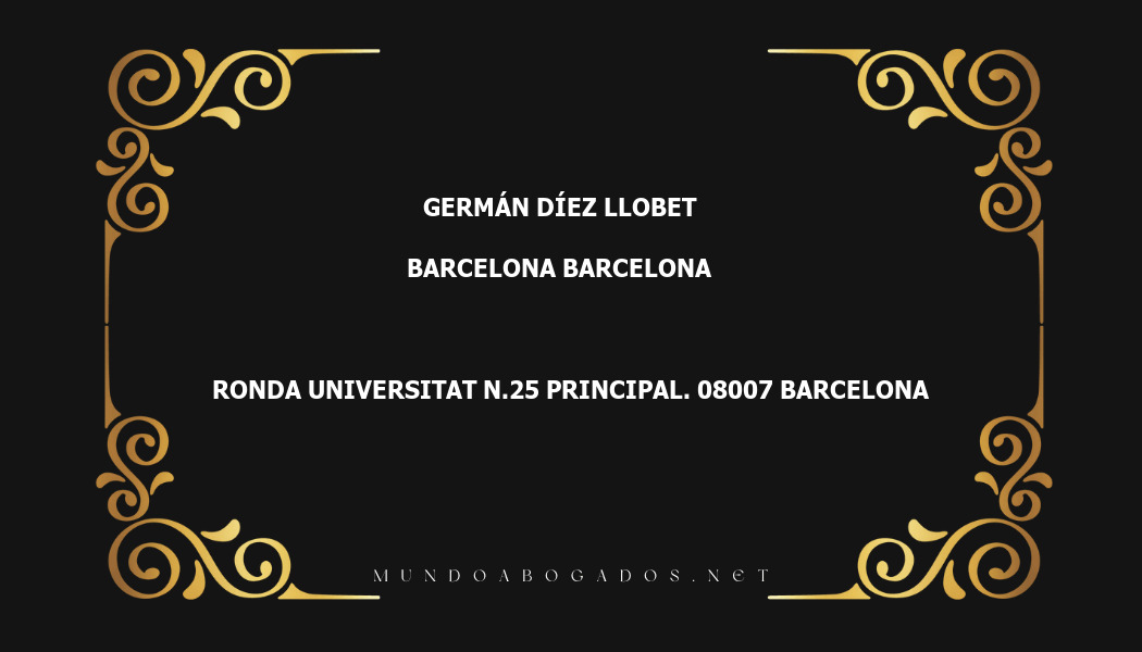 abogado Germán Díez Llobet en la localidad de Barcelona