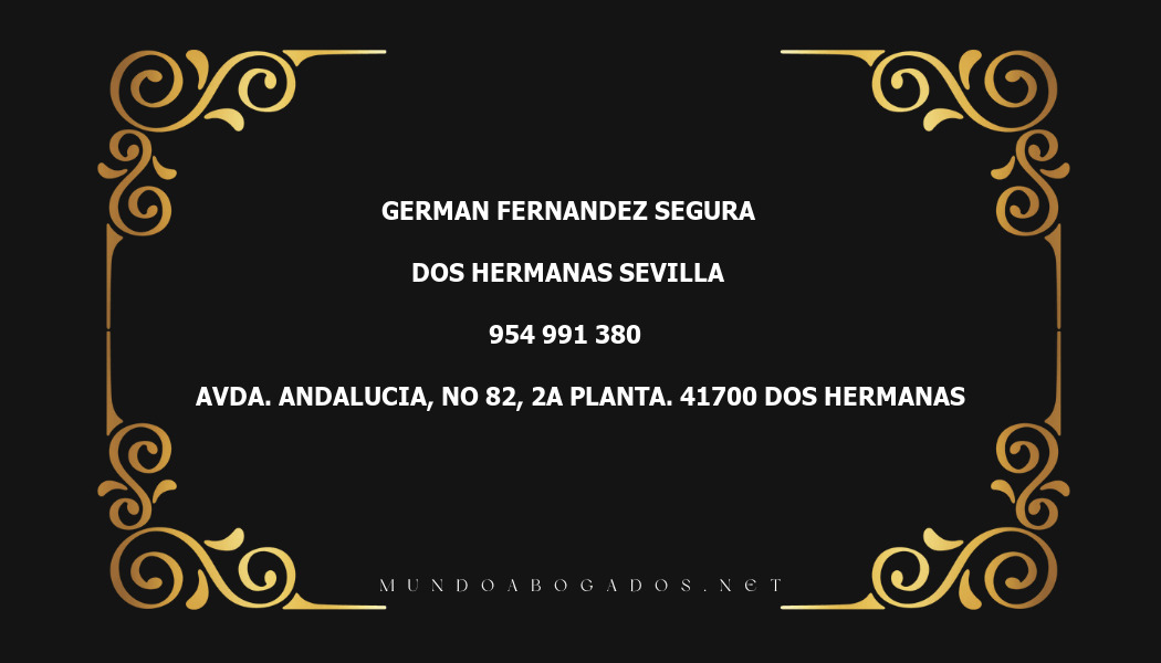 abogado German Fernandez Segura en la localidad de Dos Hermanas