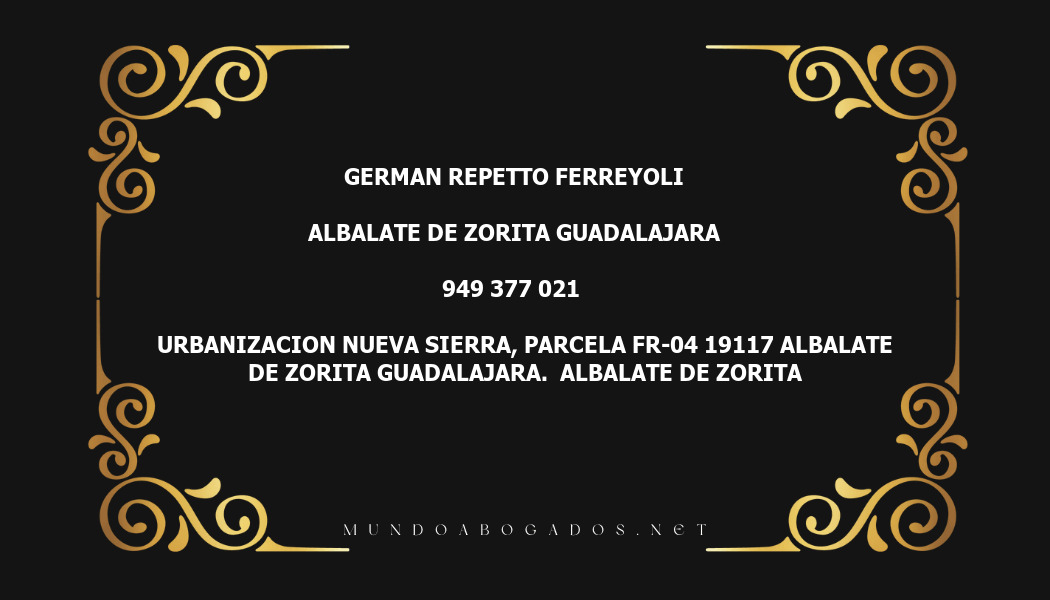 abogado German Repetto Ferreyoli en la localidad de Albalate de Zorita