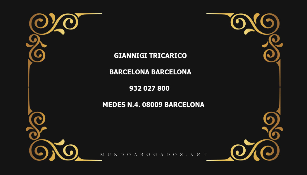 abogado Giannigi Tricarico en la localidad de Barcelona