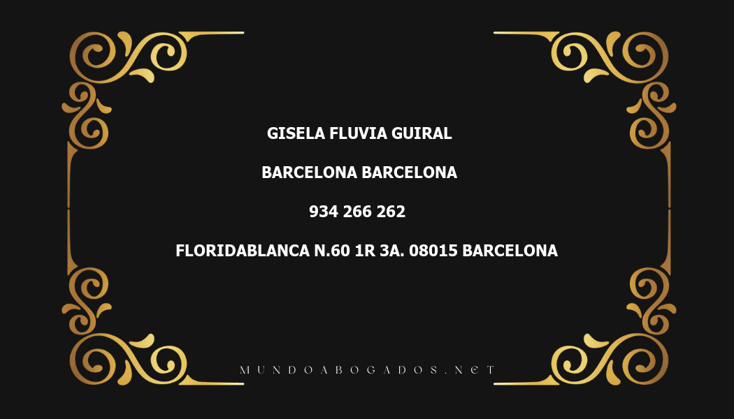 abogado Gisela Fluvia Guiral en la localidad de Barcelona