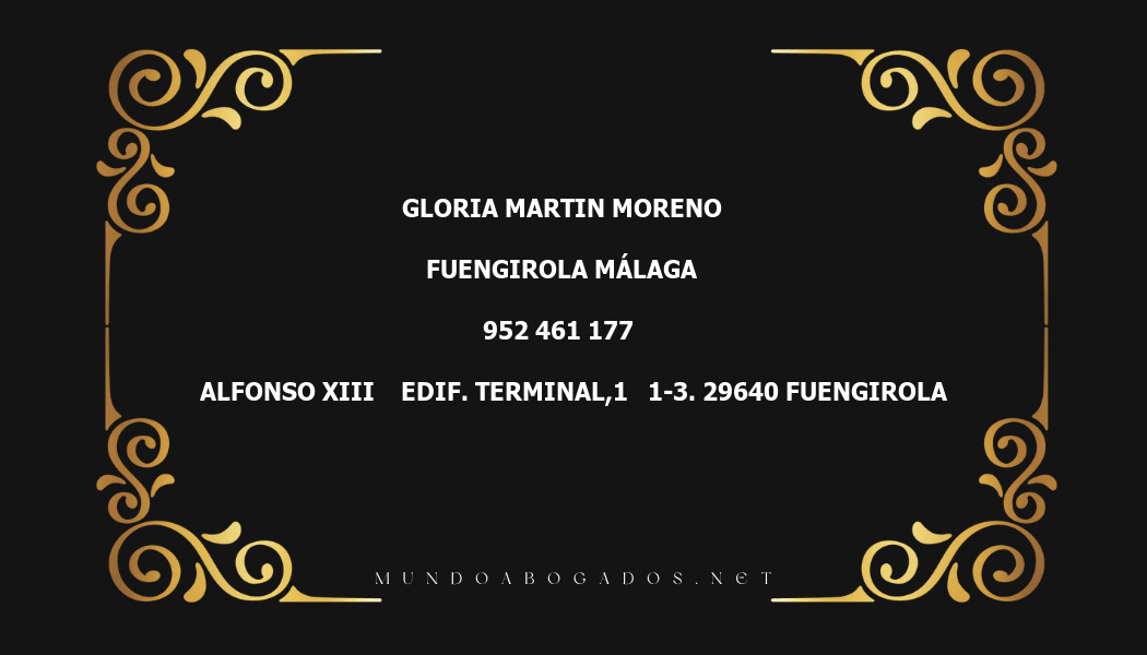 abogado Gloria Martin Moreno en la localidad de Fuengirola